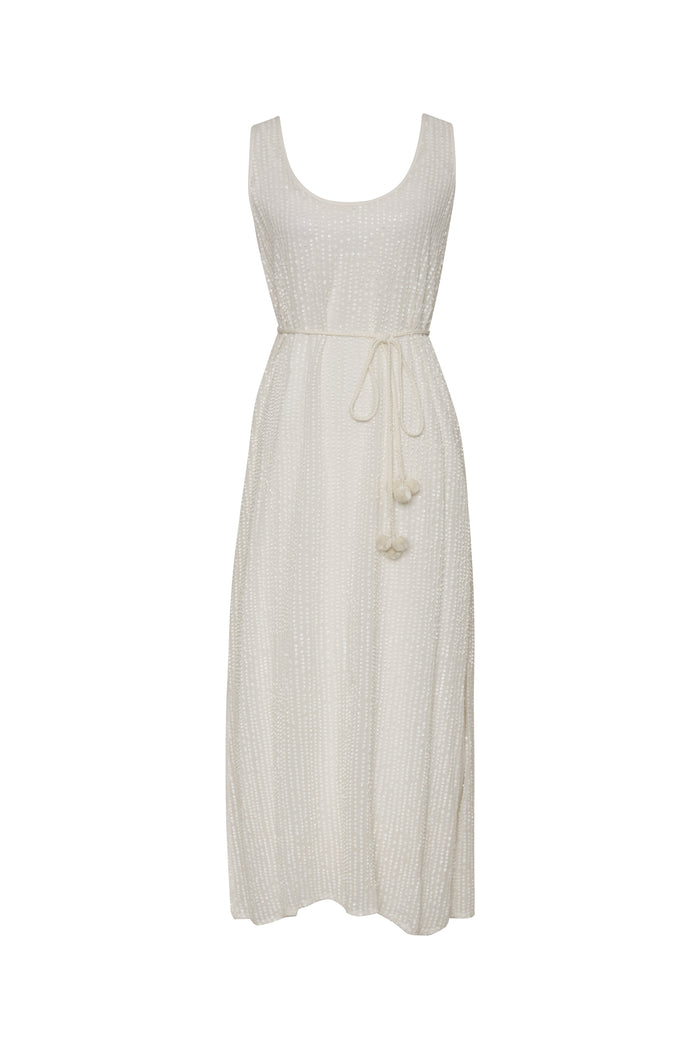 Liza Sequin Long Tank Dress Cloud
