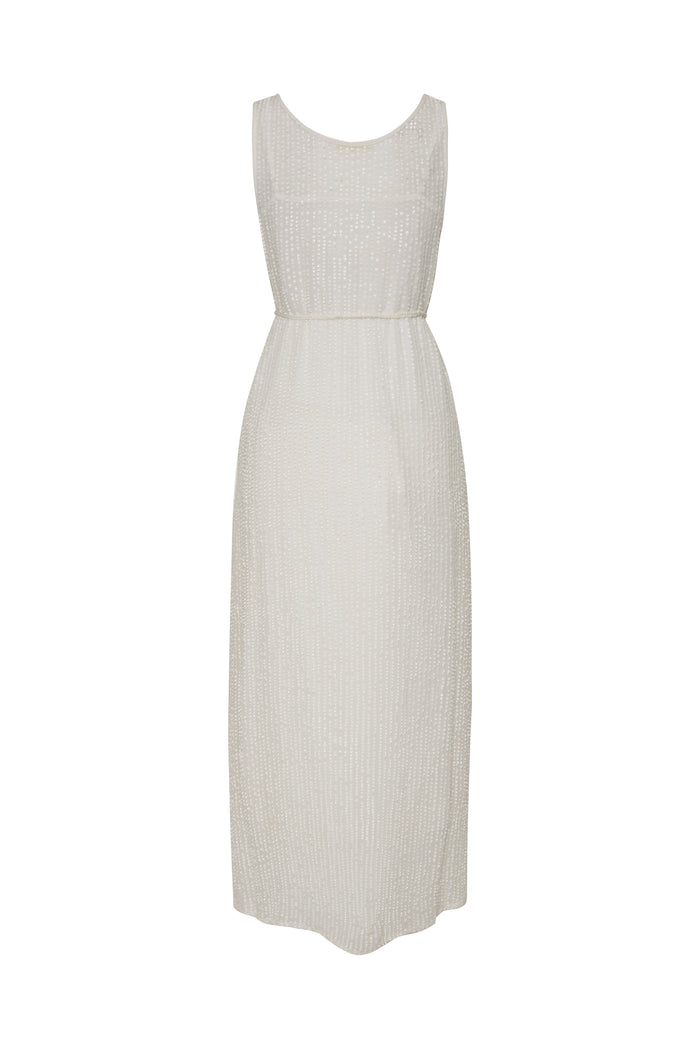 Liza Sequin Long Tank Dress Cloud