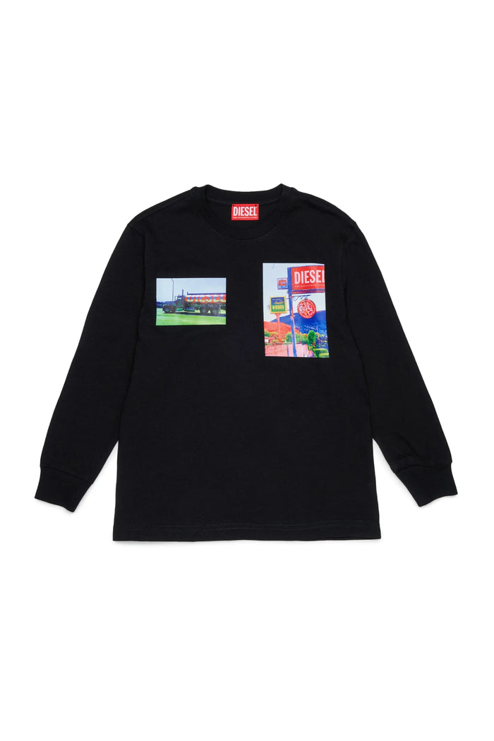 Long-sleeve T-shirt with photo prints