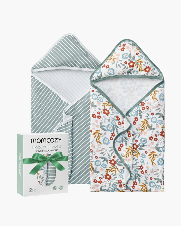 Lot de 2 serviettes à capuche pour bébé – Douche Nouveau-né