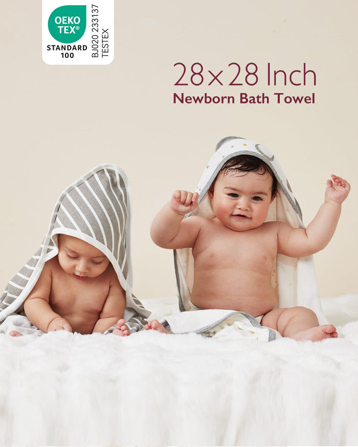 Lot de 2 serviettes à capuche pour bébé Momcozy – Motif Ciel Étoilé