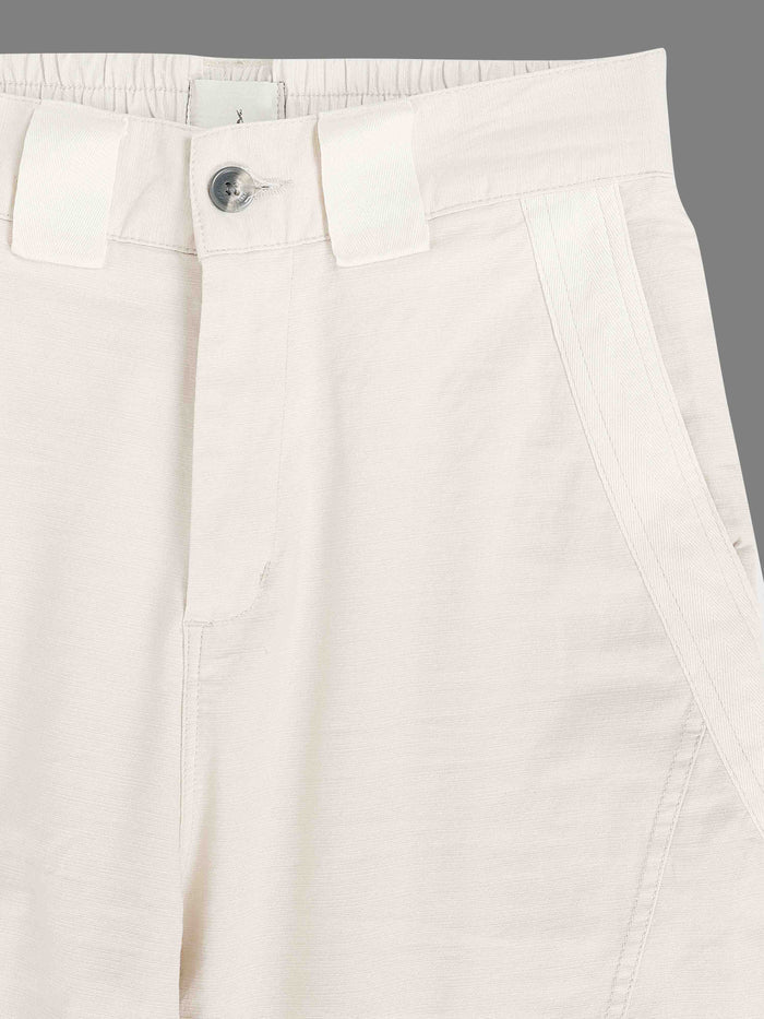 Cream Stretchable Pants for Men detail view - Lucent Straight Fit Trouser by Italian Colony