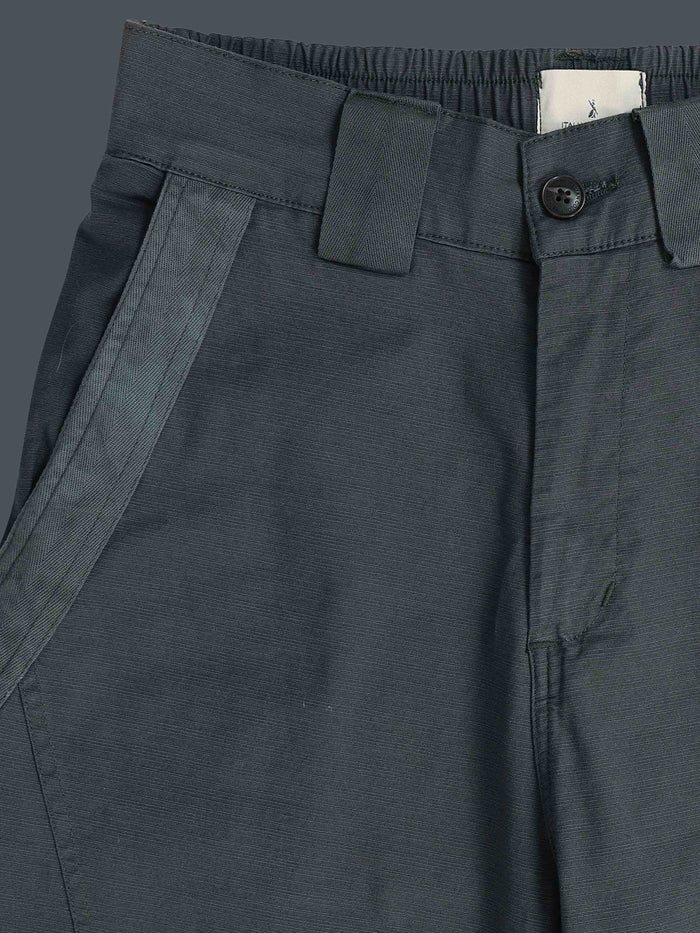 Sage Green Stretchable Pants for Men detail view - Lucent Straight Fit Trouser by Italian Colony