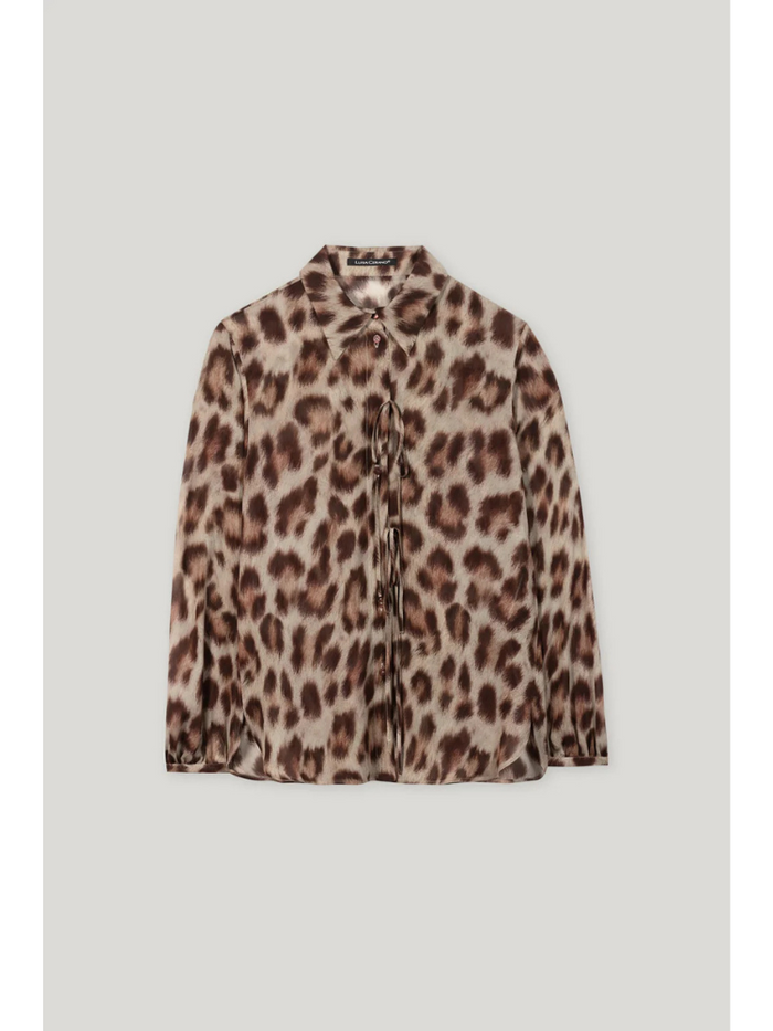 Luisa Cerano Animal Print Blouse Brown