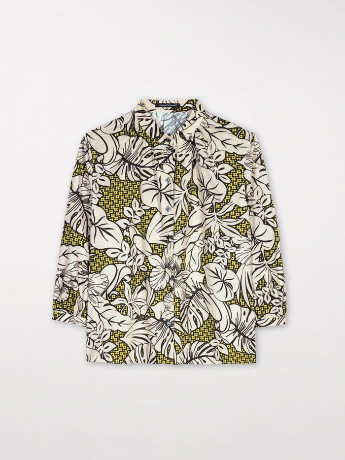 Luisa Cerano Blouse with Leaf Print Multi