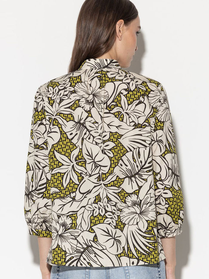 Luisa Cerano Blouse with Leaf Print Multi