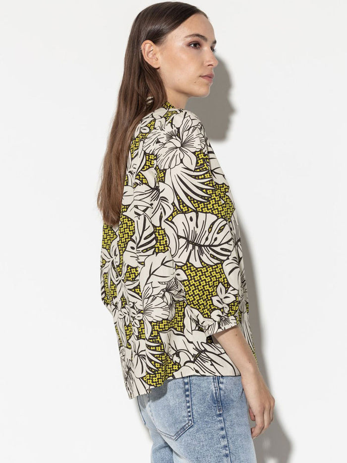 Luisa Cerano Blouse with Leaf Print Multi
