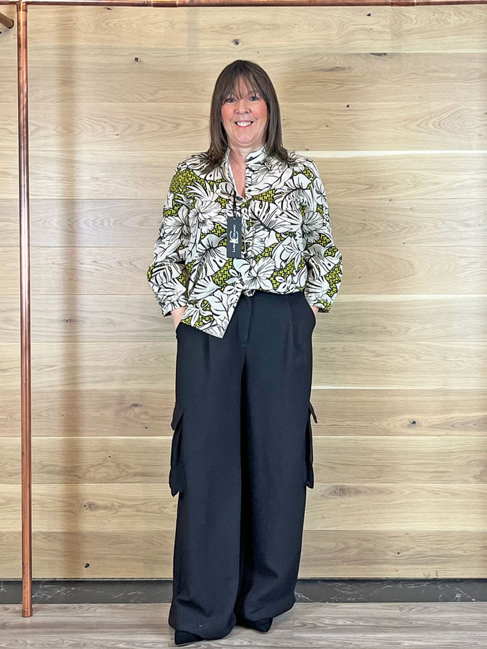Luisa Cerano Blouse with Leaf Print Multi