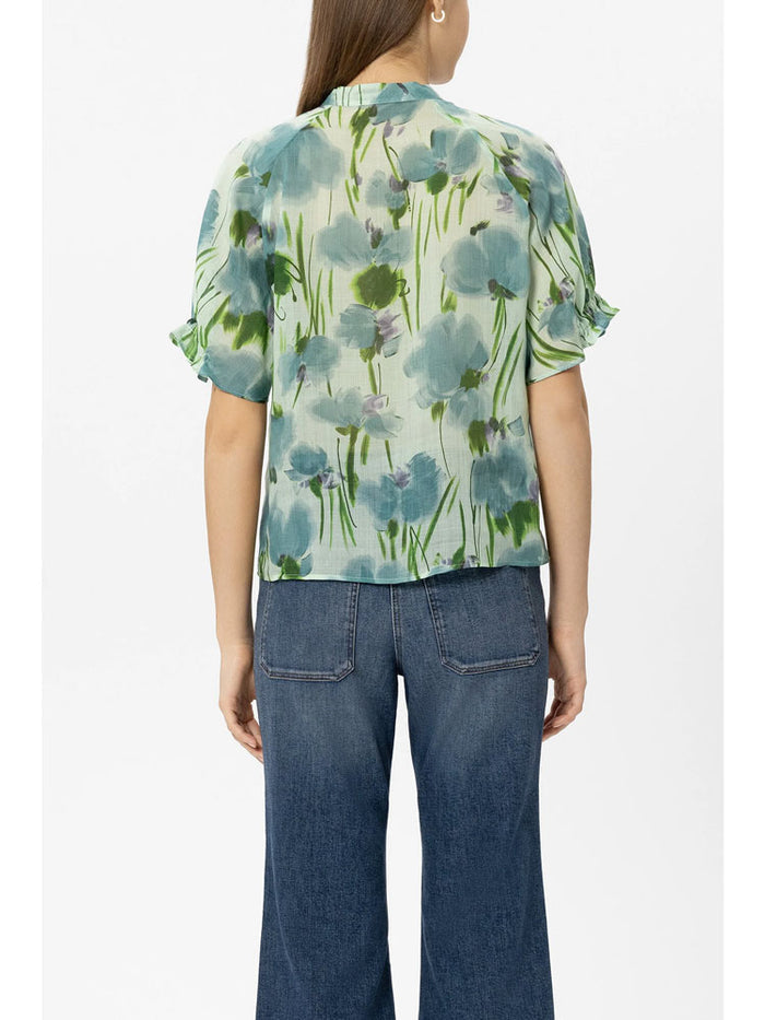 Luisa Cerano Floral Blouse Blue & Green