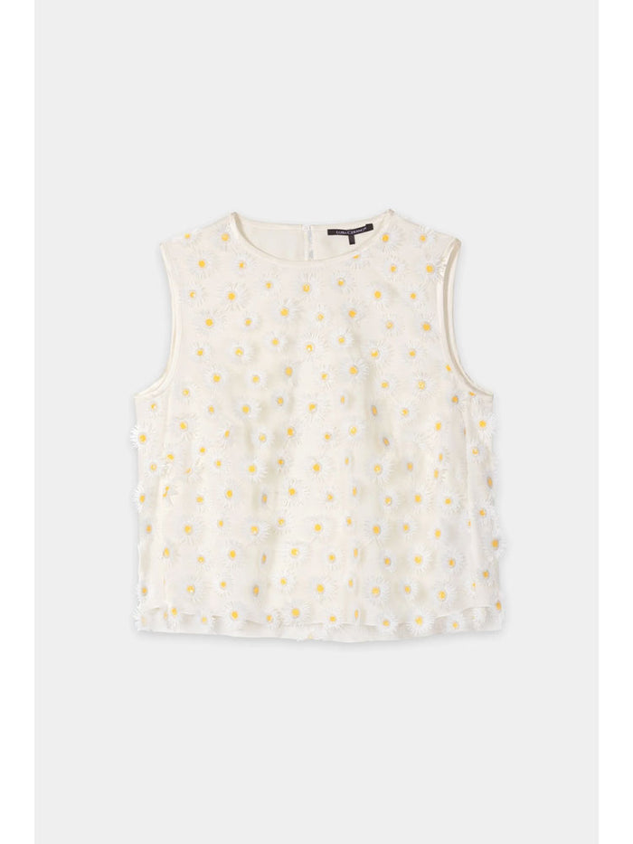 Luisa Cerano Flower Top White