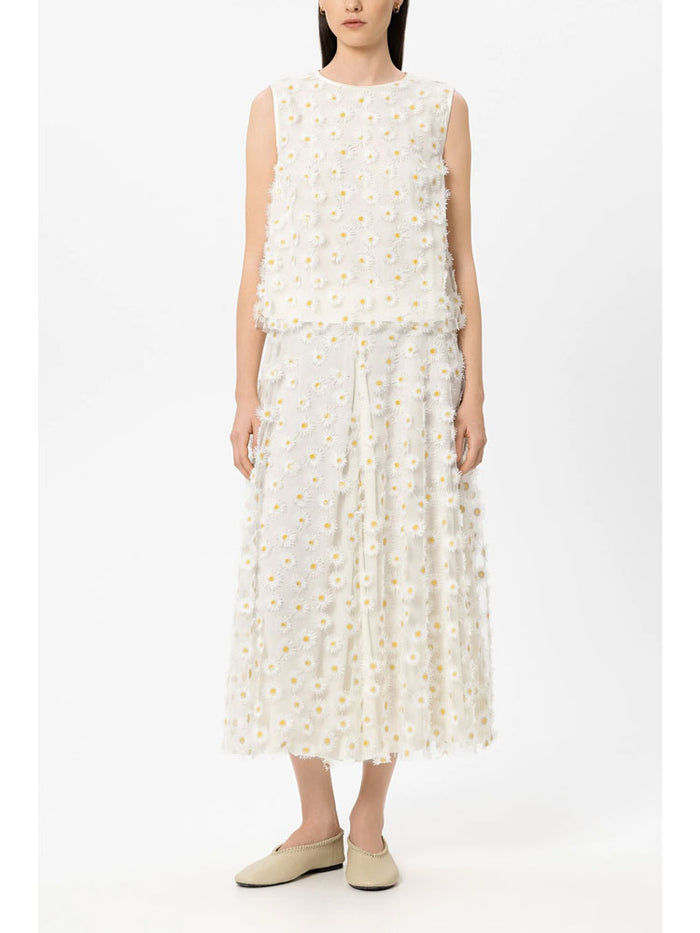 Luisa Cerano Flower Top White