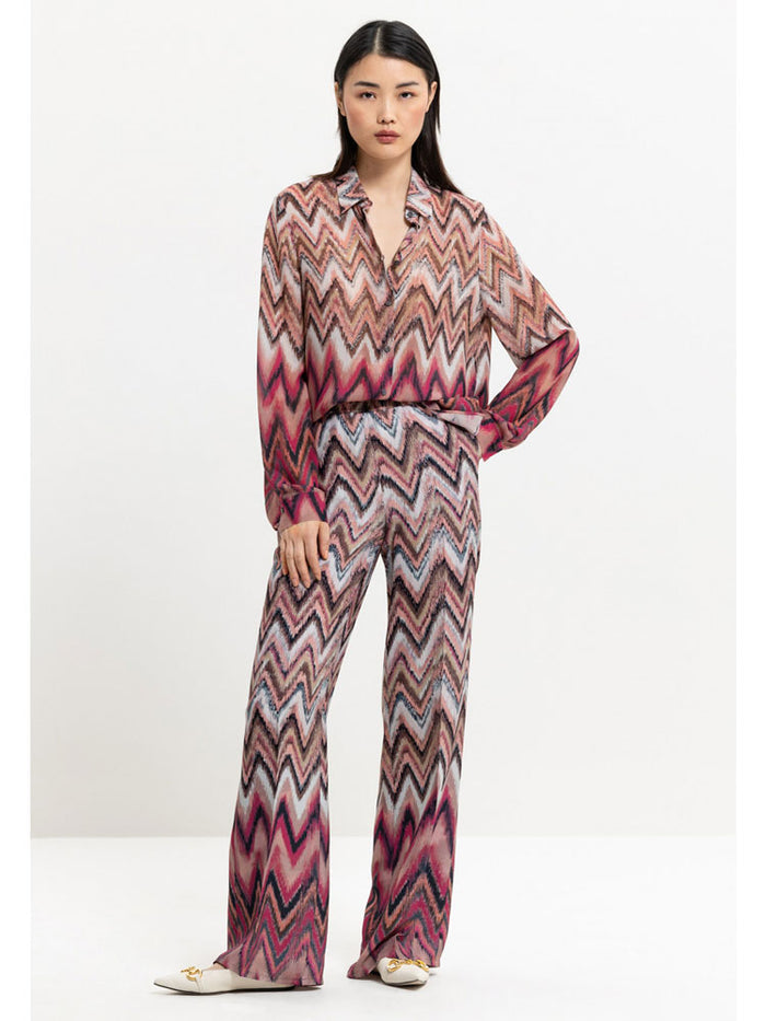 Luisa Cerano Graphic Print Shirt Pink & Barolo