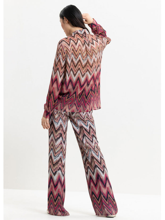 Luisa Cerano Graphic Print Shirt Pink & Barolo