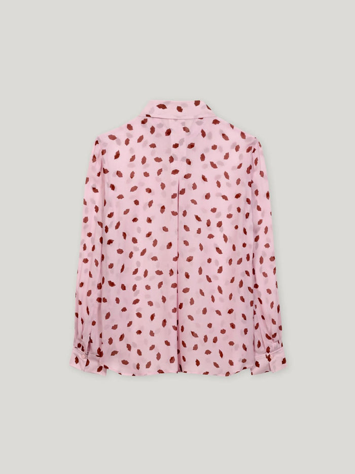Luisa Cerano Printed Blouse with Lip Print