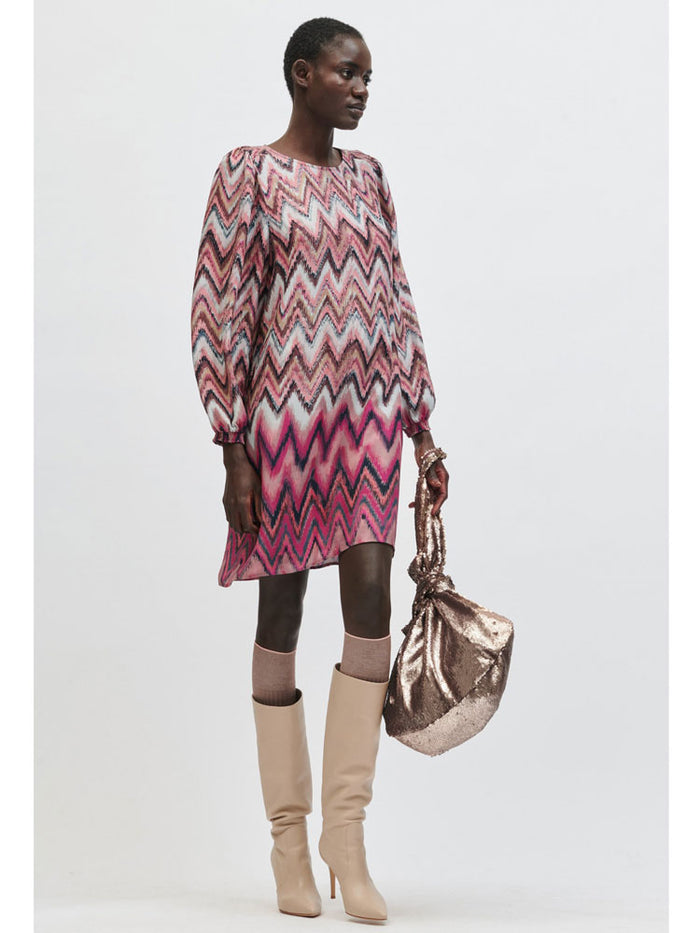 Luisa Cerano Printed Dress Pink & Barolo
