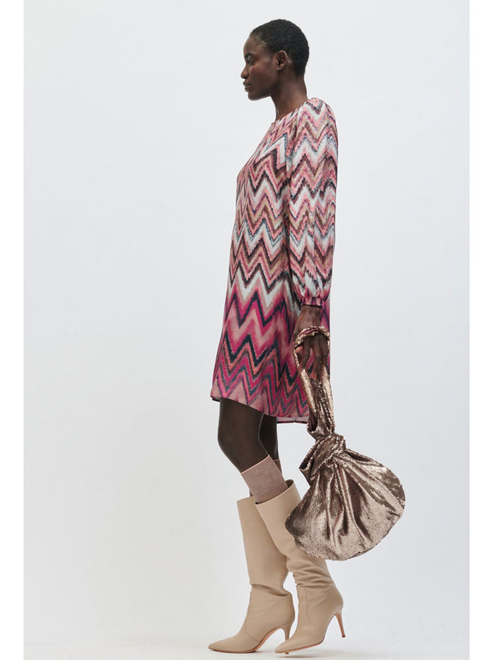 Luisa Cerano Printed Dress Pink & Barolo