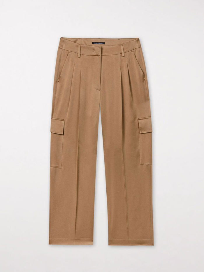Luisa Cerano Satin Cargo Pants Miso