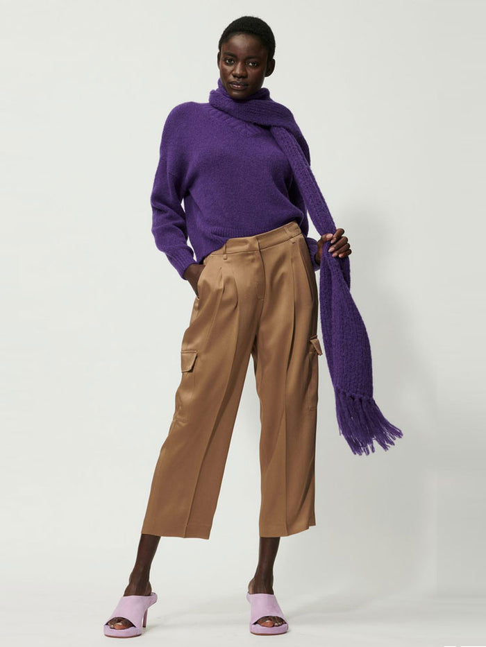 Luisa Cerano Satin Cargo Pants Miso