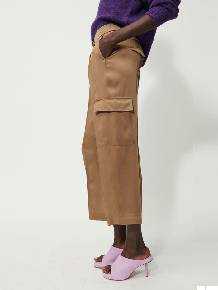 Luisa Cerano Satin Cargo Pants Miso