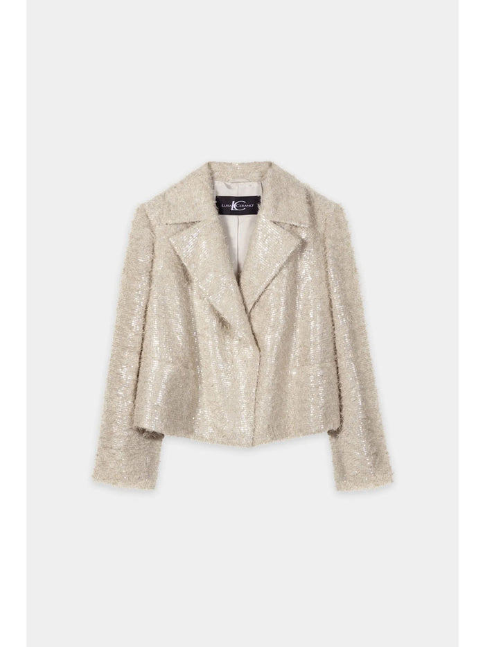 Luisa Cerano Sequin Jacket Taupe