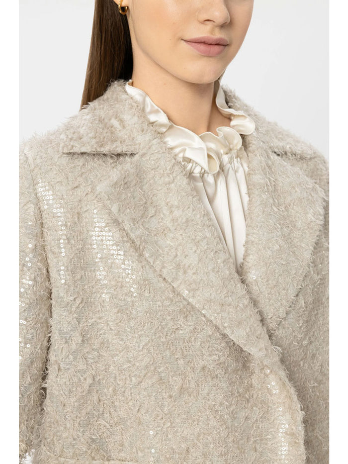 Luisa Cerano Sequin Jacket Taupe