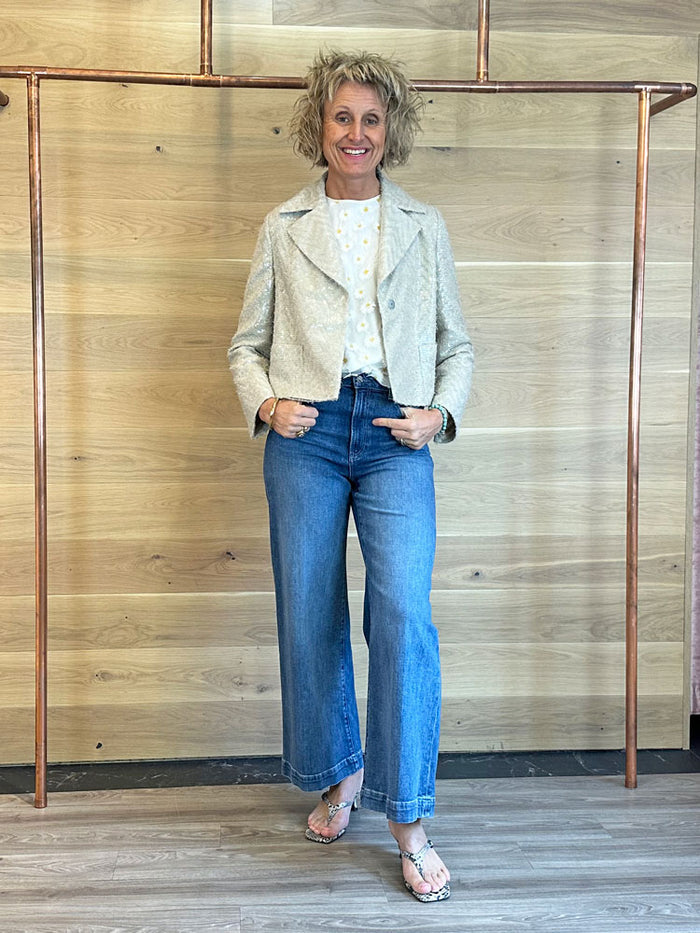 Luisa Cerano Sequin Jacket Taupe