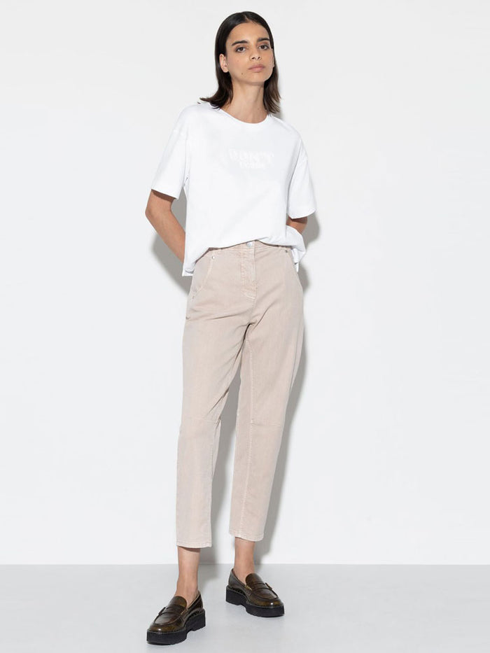 Luisa Cerano T-Shirt with Embroidery White