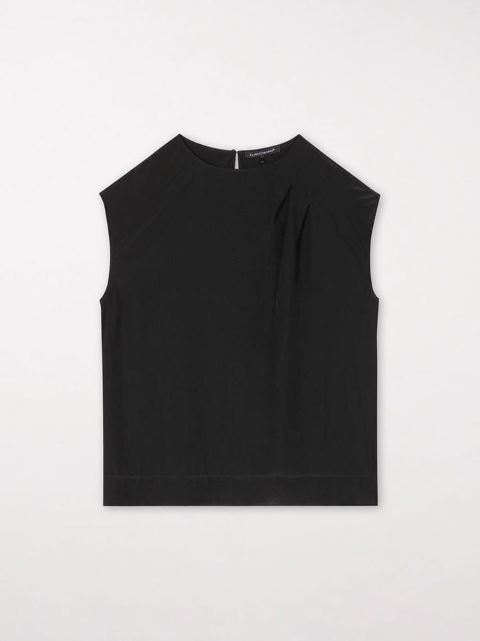 Luisa Cerano Techno Silk Top Deep Black