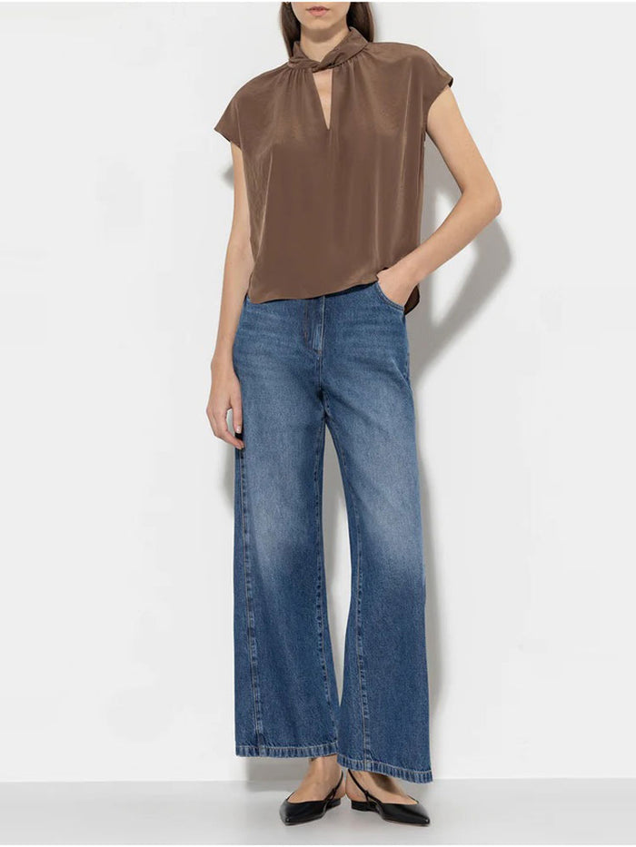 Luisa Cerano Wide Leg Jeans Denim Blue