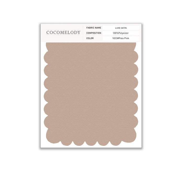 Luxe Satin Fabric Swatch in Single Color SWLS16001 - COCOMELODY