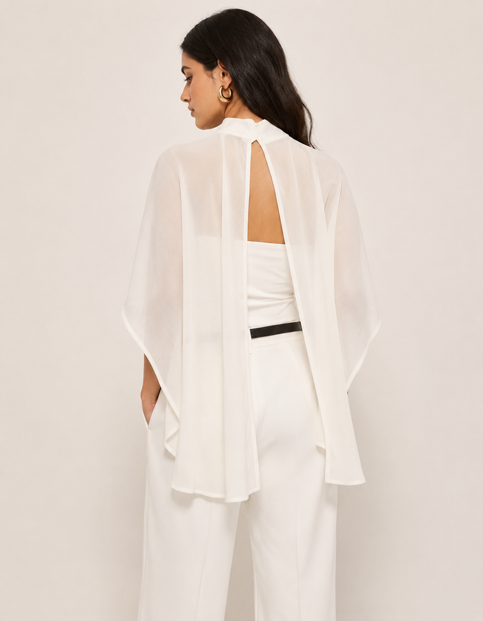 Magica Tube Top with Sheer Cape  - Apricot
