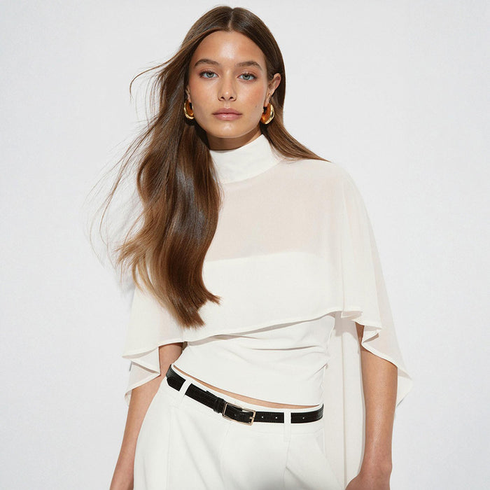 Magica Tube Top with Sheer Cape  - Apricot