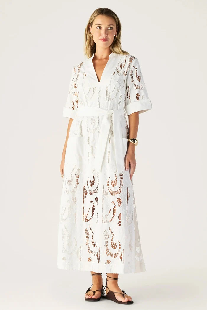 MOS the Label Marbella Shift Dress Bright White