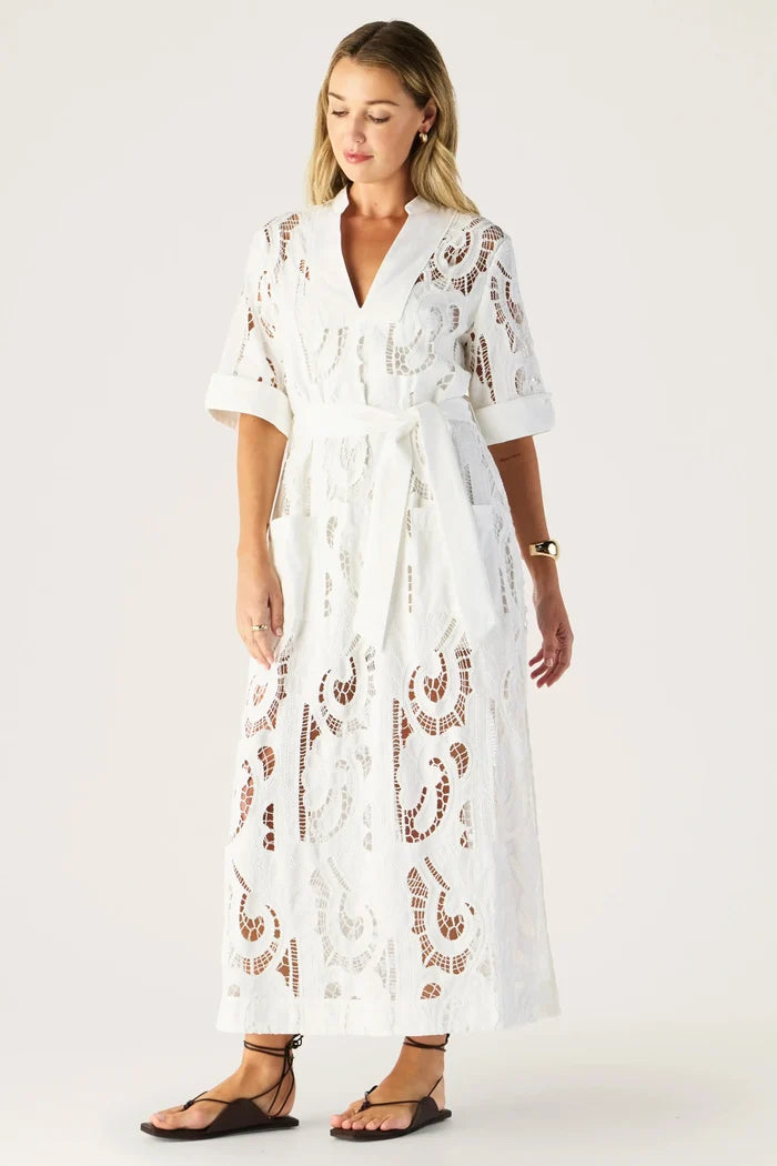 MOS the Label Marbella Shift Dress Bright White