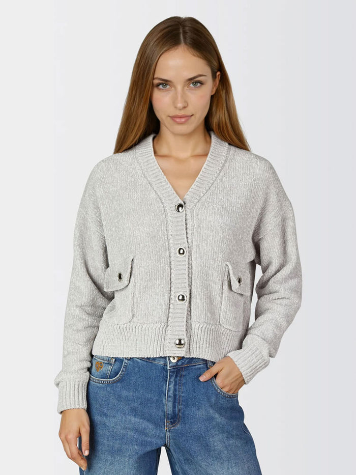 Marc Aurel Chenille Cardigan Grey