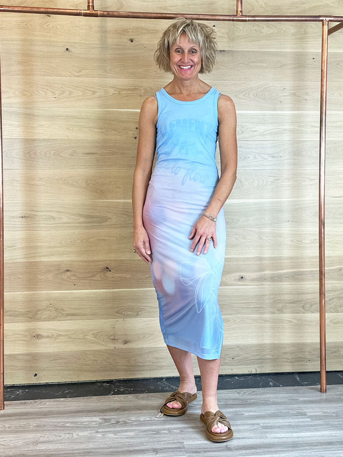 Marc Aurel Dress Blue Patterned