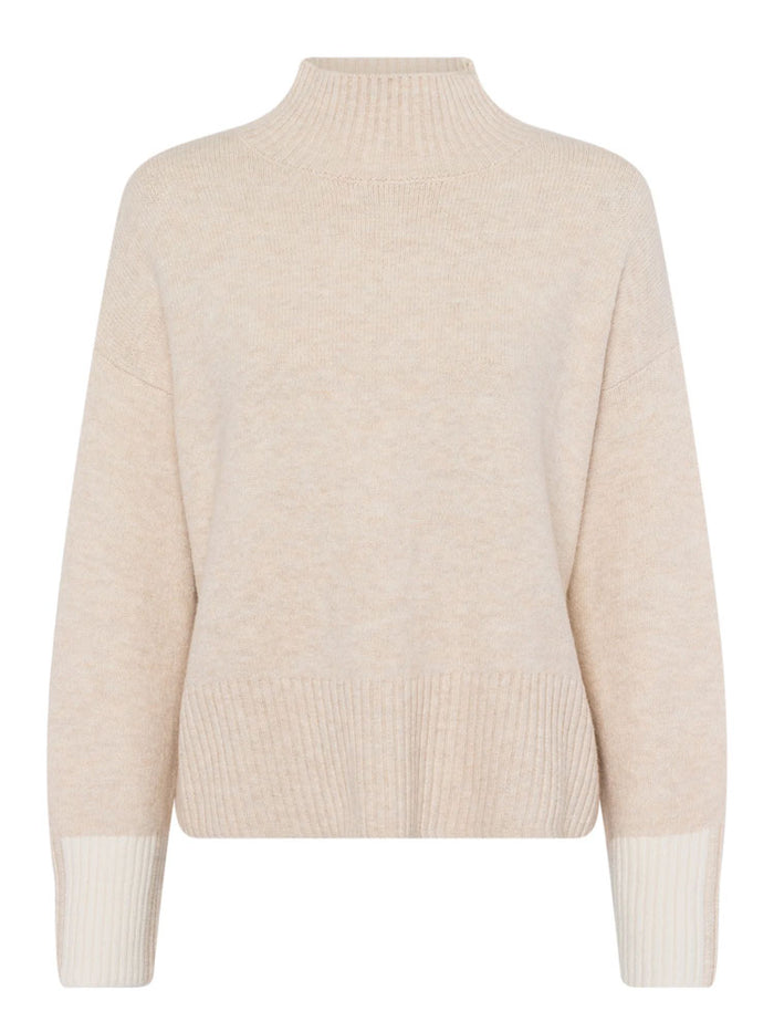 Marc Aurel Knit with Contrast Cuff Light Sand