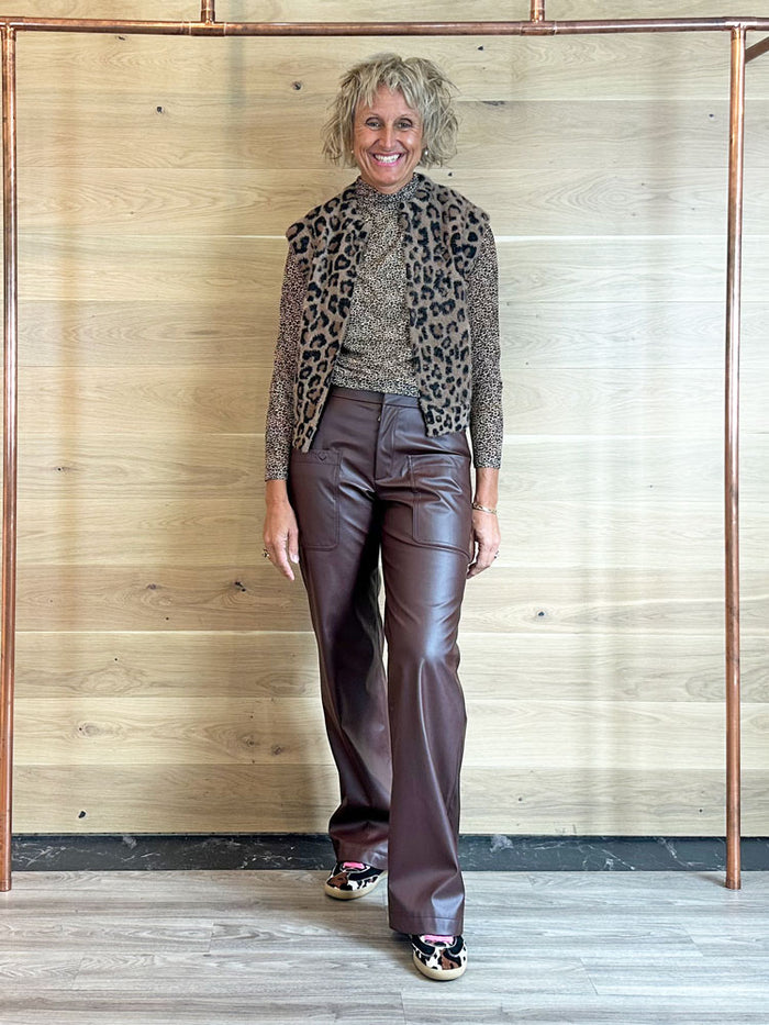 Marc Aurel Leopard Print Roll Neck