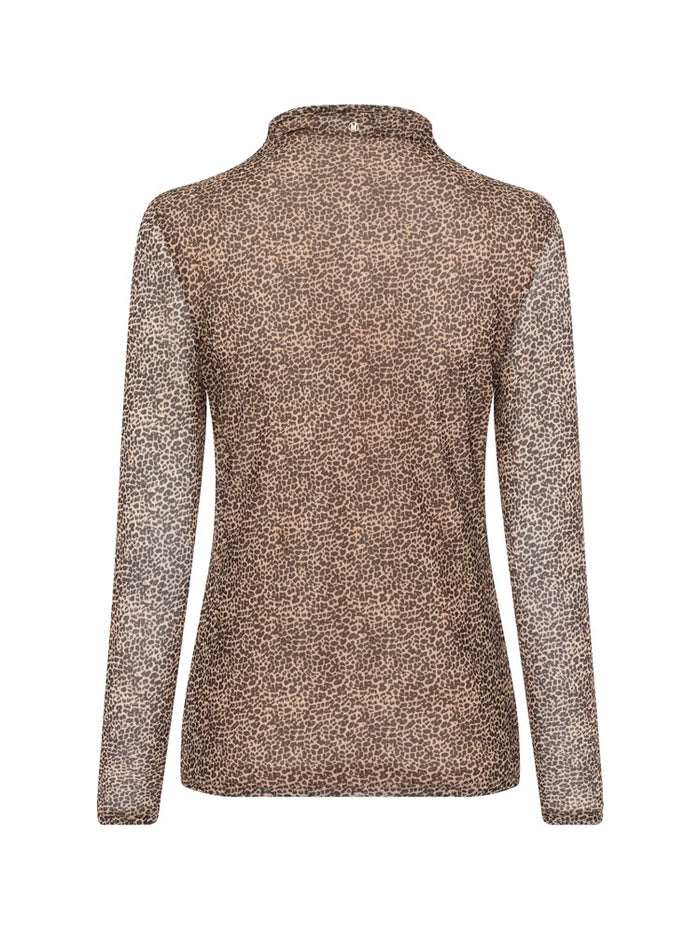Marc Aurel Leopard Print Roll Neck