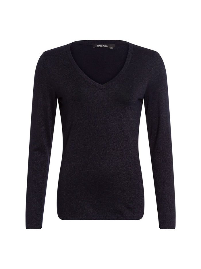 Marc Aurel Long Sleeve Sparkly Top Navy