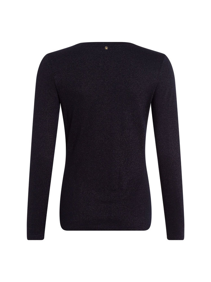 Marc Aurel Long Sleeve Sparkly Top Navy