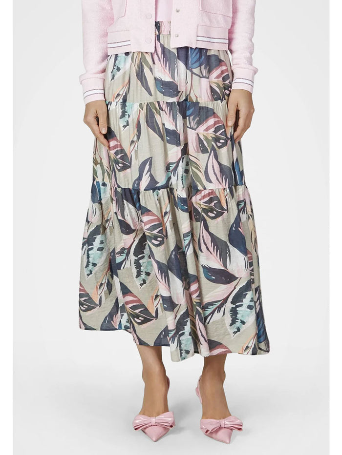 Marc Aurel Maxi Skirt Leaf Print