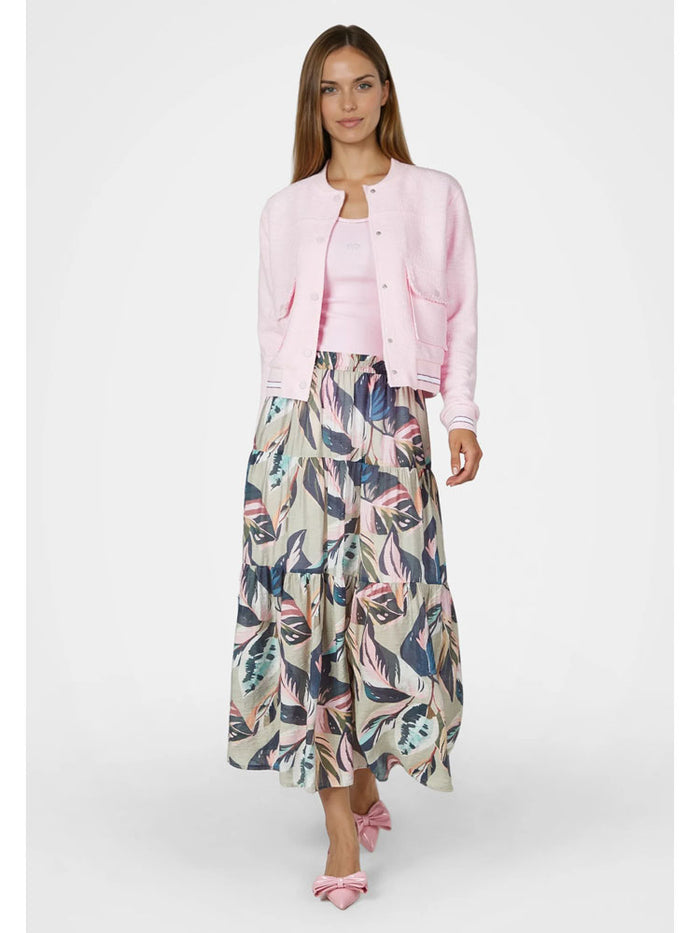 Marc Aurel Maxi Skirt Leaf Print