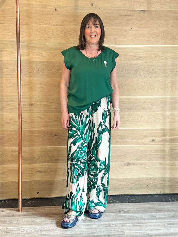 Marc Aurel Printed Trousers Green
