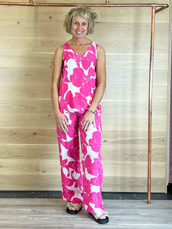 Marc Aurel Trousers Pink & White