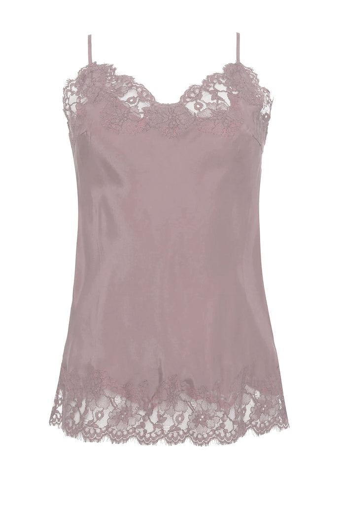 Marilyn Lace Silk Cami - Dusty Rose