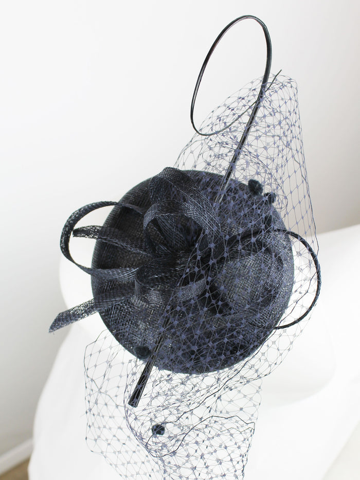 Max & Ellie Pill Box Fascinator Navy