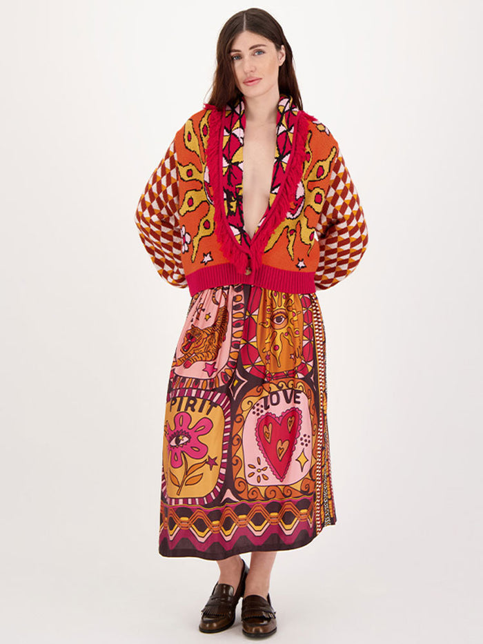 Me369 Etta Short Cardigan Sunset