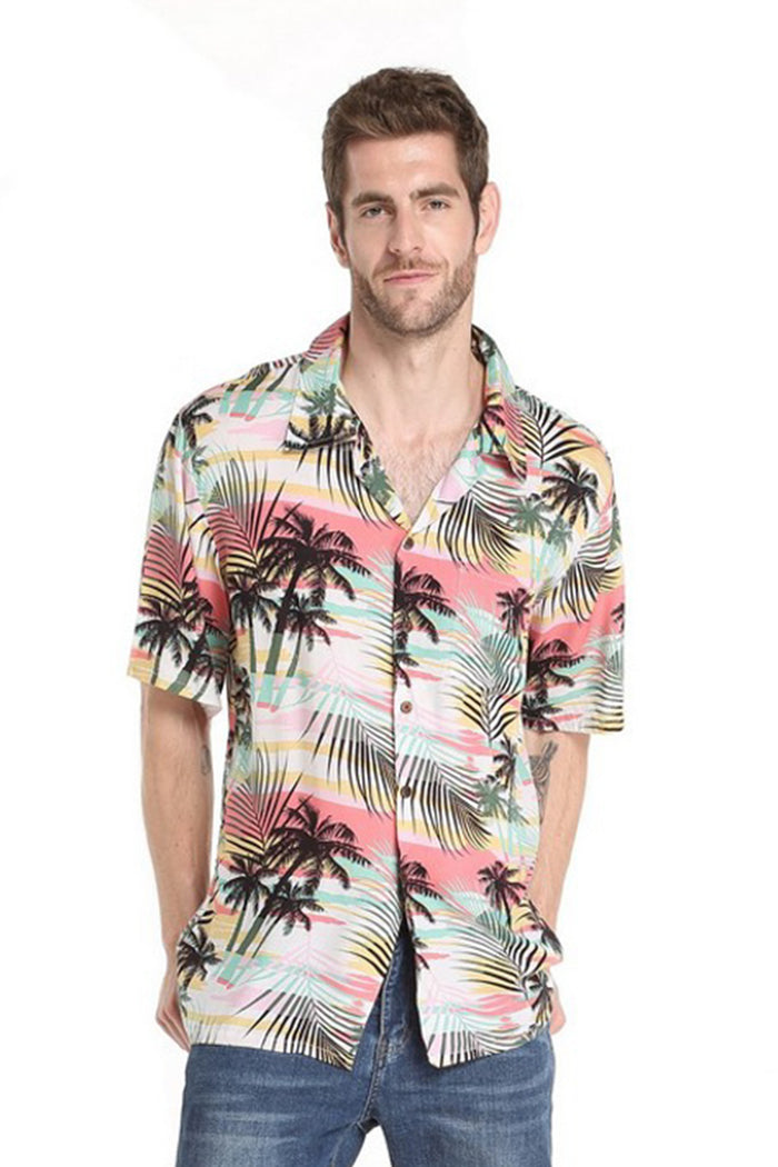 Men's Aloha Shirt Sunset Neon Pastel