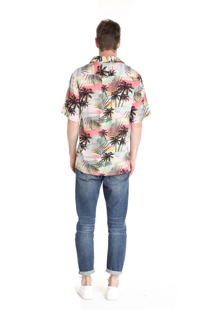 Men's Aloha Shirt Sunset Neon Pastel
